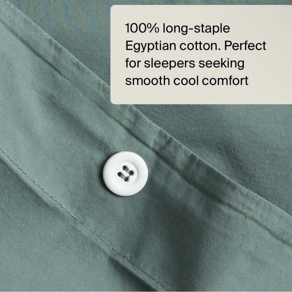 PARACHUTE Percale Duvet Cover in Agave size Full / Queen pre owned stained